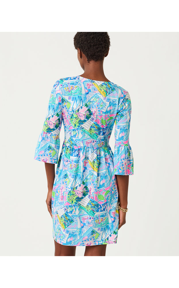 Jannie V-Neck 3/4 Sleeve Dress - Multi Wish You Were Here