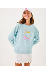 Ballad Cotton Sweatshirt - Bluette Sun Sand Sea Embroidery
