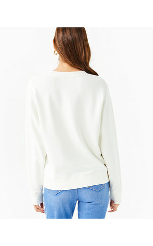 Ballad Cotton Sweatshirt - Coconut Deck The Palm Embroidery