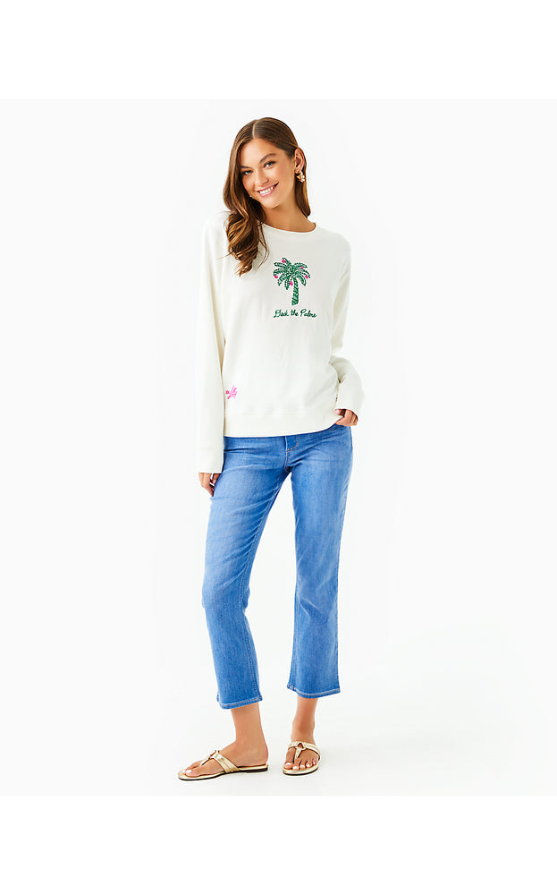 Ballad Cotton Sweatshirt - Coconut Deck The Palm Embroidery