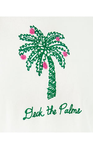 Ballad Cotton Sweatshirt - Coconut Deck The Palm Embroidery