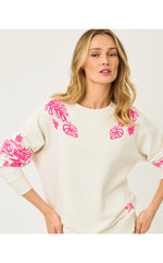 Ballad Cotton Sweatshirt - Coconut Safari Social Embroidered