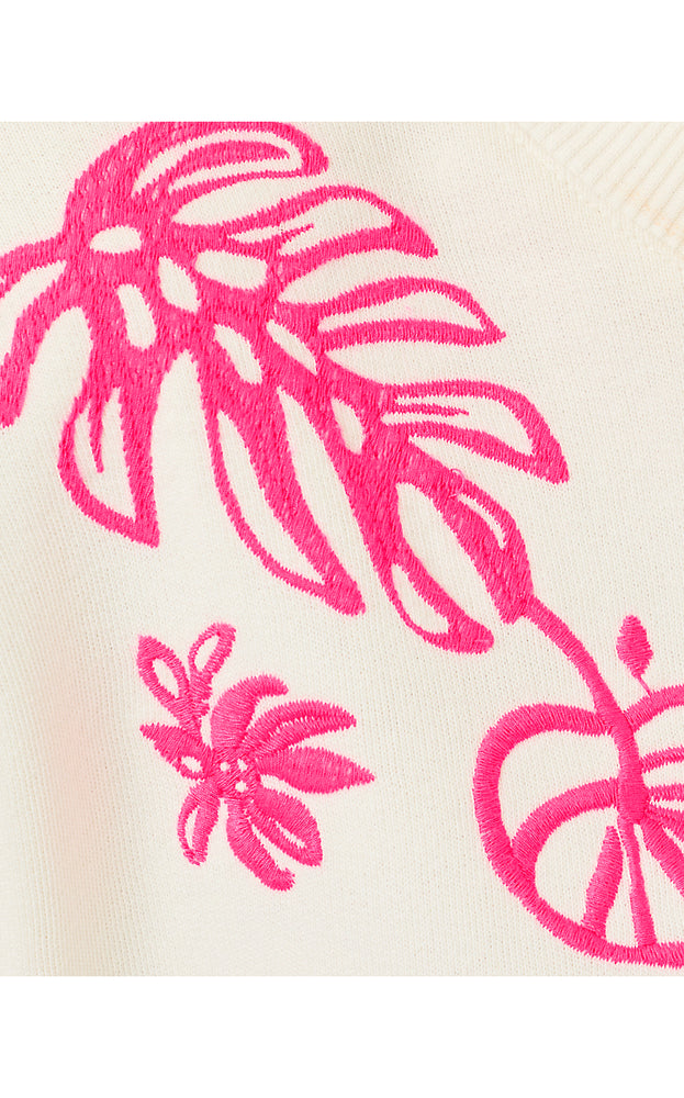 Ballad Cotton Sweatshirt - Coconut Safari Social Embroidered