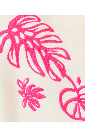 Ballad Cotton Sweatshirt - Coconut Safari Social Embroidered