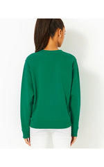 Ballad Cotton Sweatshirt - Fiddle Leaf Green Bow Embellishment