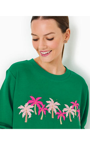 Ballad Cotton Sweatshirt - Fiddle Leaf Green Palm Trees