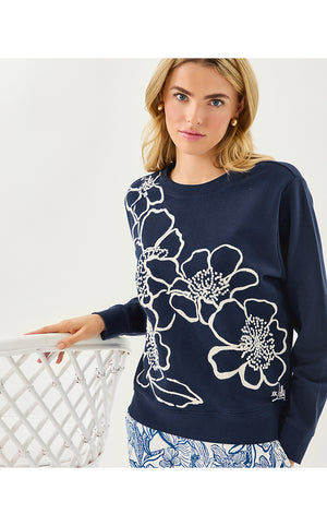 Ballad Long Sleeve Sweatshirt - Low Tide Navy Go Big Embroidery