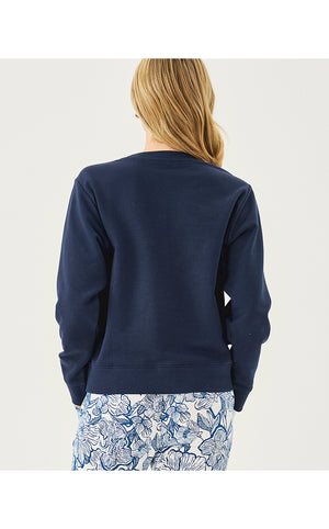 Ballad Long Sleeve Sweatshirt - Low Tide Navy Go Big Embroidery