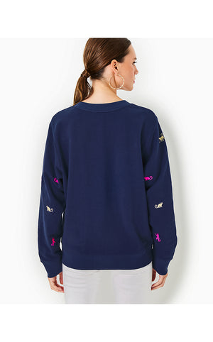 Ballad Cotton Sweatshirt - Low Tide Navy - Monkey Half Drop