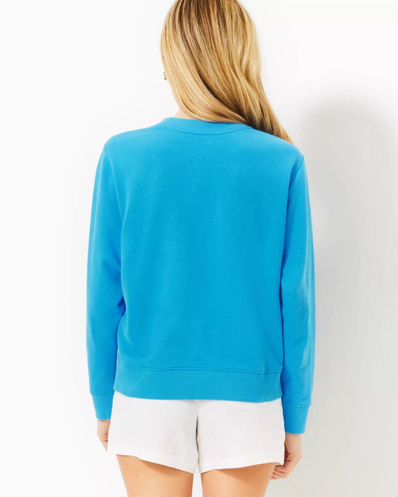 Ballad Cotton Sweatshirt - Lunar Blue Crab Embellishment