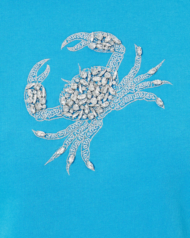 Ballad Cotton Sweatshirt - Lunar Blue Crab Embellishment