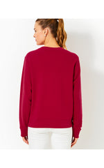 Ballad Cotton Sweatshirt - Malbec Red Bow Embellishment