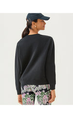Ballad Cotton Sweatshirt - Noir Palm Beach Toile