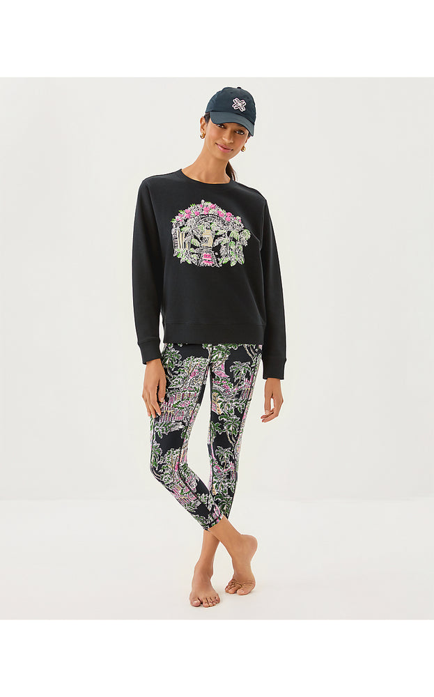 Ballad Cotton Sweatshirt - Noir Palm Beach Toile