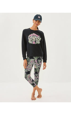 Ballad Cotton Sweatshirt - Noir Palm Beach Toile