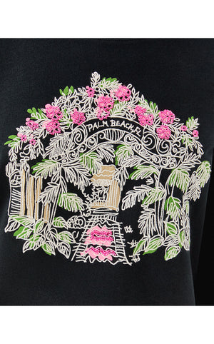 Ballad Cotton Sweatshirt - Noir Palm Beach Toile