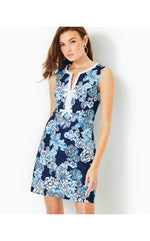 Aria Cotton Shift Dress - Low Tide Navy - Bouquet All Day