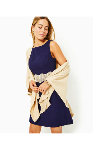 
            
                Load image into Gallery viewer, Siarra Stretch Dress - True Navy - Caliente Pucker Jacquard
            
        