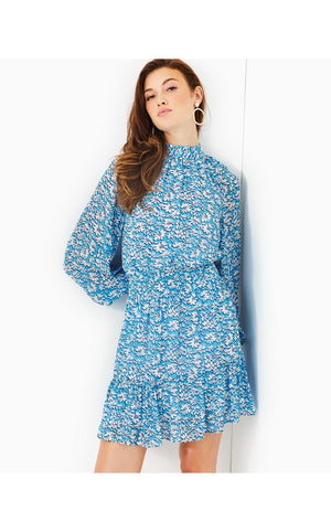 
            
                Load image into Gallery viewer, Ellielynn Long Sleeve Dress - Lunar Blue - Palm Beach Petals
            
        