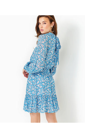 
            
                Load image into Gallery viewer, Ellielynn Long Sleeve Dress - Lunar Blue - Palm Beach Petals
            
        