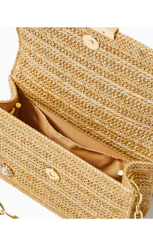 
            
                Load image into Gallery viewer, Emmeline Straw Crossbody Bag - Gold Metallic -  - 1 SZ
            
        