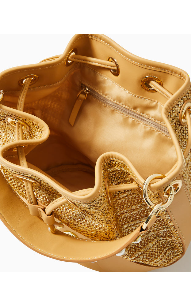 Arly Straw Bucket Bag - Gold Metallic -  - 1 SZ