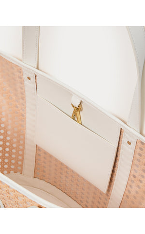 Wintour Cane Tote - Sand Bar X Resort White