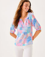 Caprina Linen Top - Multi Roar of the Seas