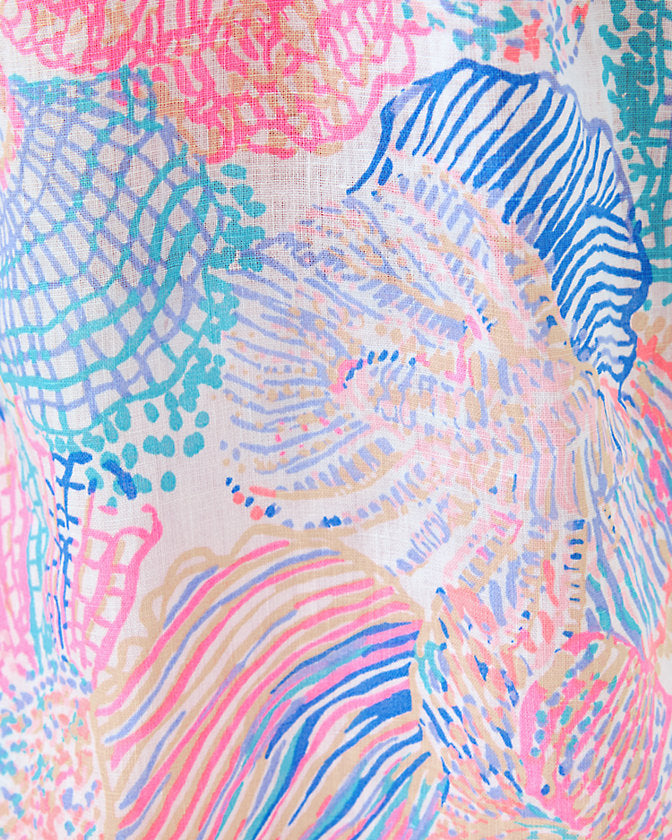 Caprina Linen Top - Multi Roar of the Seas