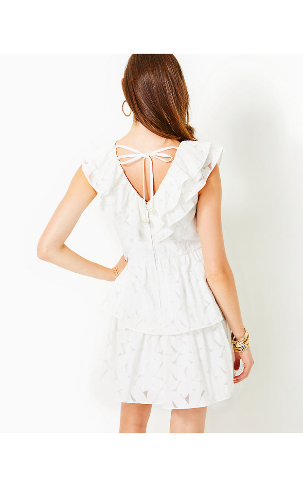 Ritamarie Ruffle Dress - Resort White - Flora Faille