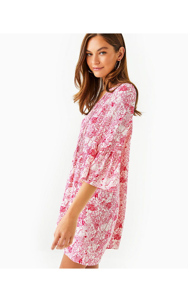 Danika Tunic Dress - Raspberry Rouge Animal Magnetism