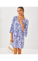 Danika Tunic Dress - Tropicalia Purple Elephant In The Bloom