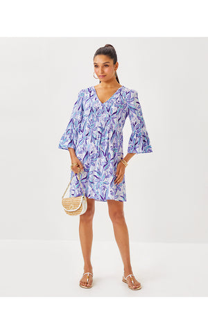 Danika Tunic Dress - Tropicalia Purple Elephant In The Bloom