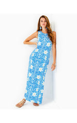 Noelle Maxi Dress - Lunar Blue - My Flutter Half Engineered Knit Maxi Dress