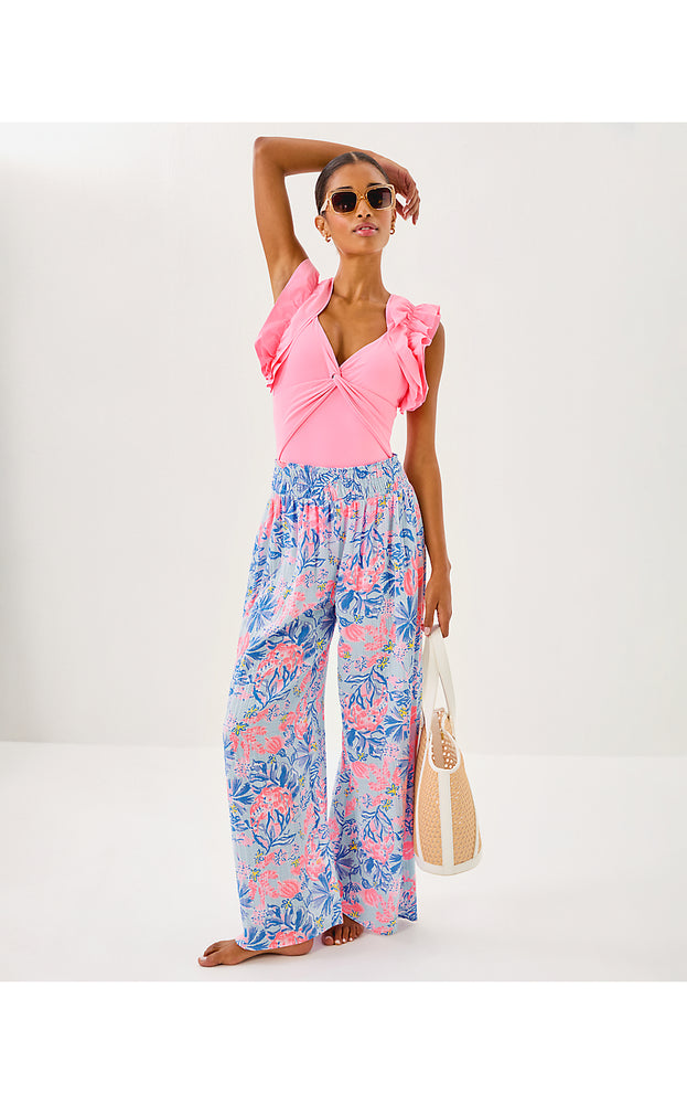 29" Enzo Cotton Cover-Up Pant - Multi Elephant Splash