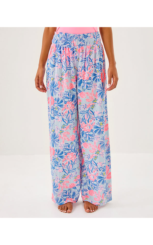 29" Enzo Cotton Cover-Up Pant - Multi Elephant Splash