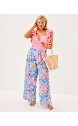 29" Enzo Cotton Cover-Up Pant - Multi Elephant Splash