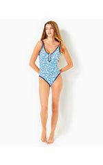Baela One-Piece Swimsuit - Lunar Blue - Palm Beach Petals