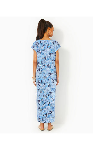 Talli Maxi Dress Cover-Up - Bonaire Blue Coastal Constellation