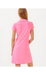 UPF 50+ Luxletic Frida Scallop Polo Dress - Rousseau Pink