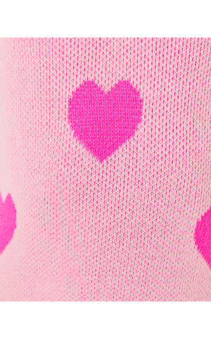 Girls Mini Keane Sweater Dress - Peony Pink - Heart Jacquard Childrens