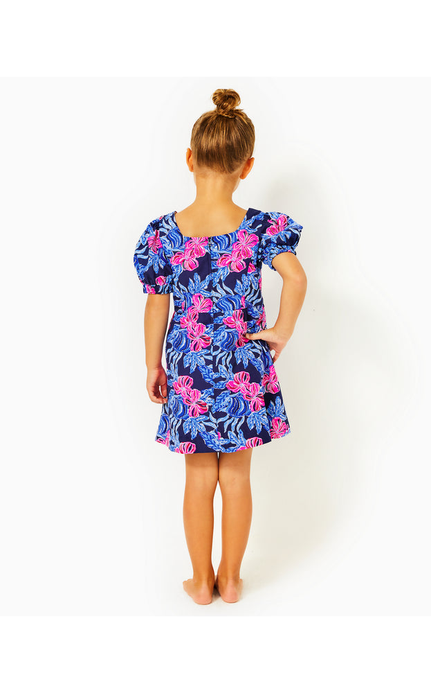 
            
                Load image into Gallery viewer, Girls Alannah Cotton Dress- Low Tide Navy - Its Ofishell
            
        