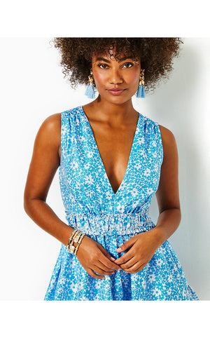 Fabiana Jacquard Dress - Lunar Blue - Baby Blues Jacquard