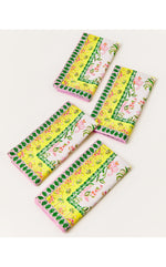 Printed Dinner Napkin Set - Finch Yellow Tropical Oasis Engineered