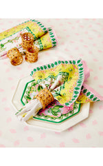 Printed Dinner Napkin Set - Finch Yellow Tropical Oasis Engineered