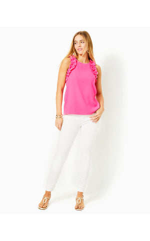 
            
                Load image into Gallery viewer, Kailee Sleeveless Ruffle Top - Roxie Pink
            
        