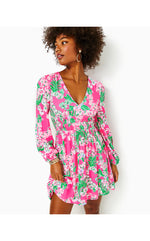 Calla Long Sleeve V-Neck Dress - Roxie Pink - Worth A Look