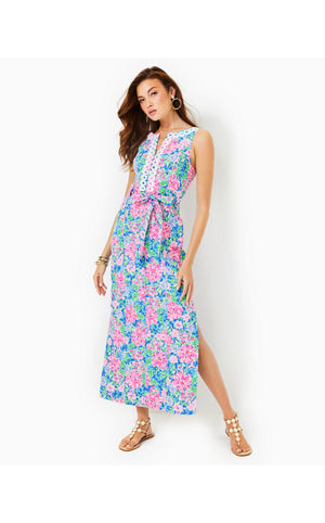 
            
                Load image into Gallery viewer, Gulianna Cotton Maxi Shift Dress  - Multi - Spring In Your Step
            
        