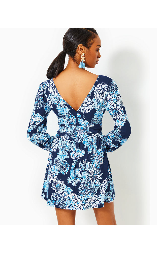 
            
                Load image into Gallery viewer, Riza Long Sleeve Romper - Low Tide Navy - Bouquet All Day
            
        
