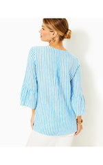 Hollie Linen Tunic - Lunar Blue - Bimini Stripe